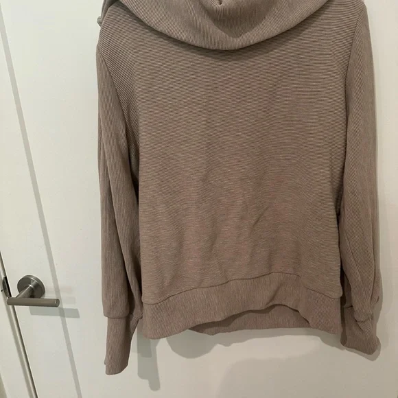 Varley Vine Pullover Tan Zip Up Sweater with Mock Neck - Picture 7 of 7